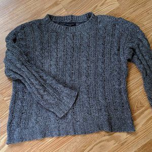 American Eagle Crochet Gray Sweater